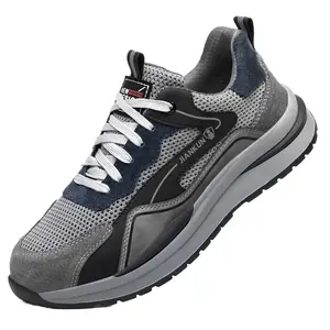 JIANKUN Men's Lightweight Breathable Safety Shoes Casual Sports Footwear with Labor Insurance for Work & Sports