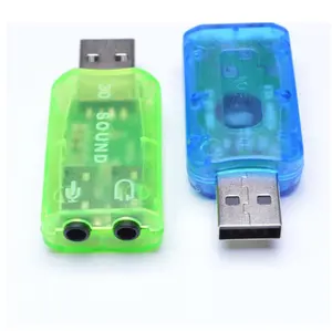 3D USB 声卡 USB 外部 USB 2.0 5.1 声道音频适配器