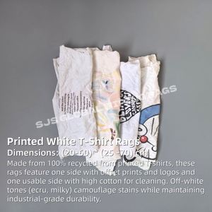 Trapos de Algodón Reutilizables Blancos Estampados de Alta Calidad, Paños de Limpieza Industriales Duraderos con Bajo Contenido de Pelusa para Talleres - Product Image 2