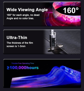 Film LED transparent auto-adhésif ultra-fin, flexible et enroulable, pour vitrine de magasin, signalétique LED pour commerce, ascenseur, marque. - Product Image 5