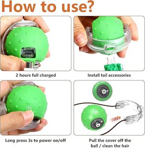 Jouets interactifs pour chats ennuyés avec mouvement de centipède qui gazouille, réveil, super moteur, balle pour chat sur <span class=keywords><strong>tapis</strong></span> - Product Image 6