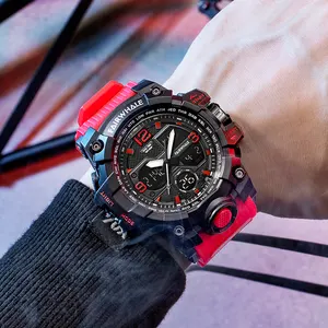 फैशन खेल चल लड़के के लिए टाइमर क्रोनोग्रफ़ डिजिटल Wristwatches पुरुषों की क्लासिक रबर का पट्टा इलेक्ट्रॉनिक घड़ियों