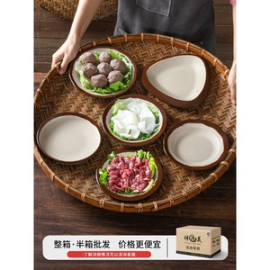 จานเมลามีนเซียงหยวน สไตล์เรโทรสำหรับร้านอาหารและโรงแรม จานใส่อาหารข้างๆ สำหรับบุฟเฟ่ต์ ร้านหม้อไฟ - Product Image 4