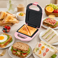 Machine à sandwichs compacte pour petit-déjeuner, avec plaque triangulaire à motif diagonal, pour pain grillé croustillant, idéale pour brunch, restaurants et maisons