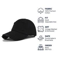 Sombrero desgastado de algodón para hombre y mujer, gorra de béisbol Estilo Vintage, ajustable, estilo Polo, Unisex