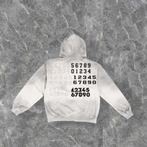 Sweat à capuche vintage à double couche, délavé à l'acide, délavé au soleil, délavé, style streetwear, sweat à capuche zippé ample en molleton pour hommes - Product Image 4