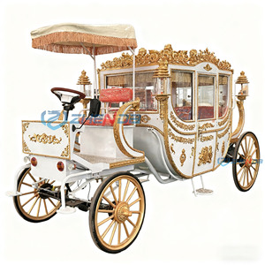 Carruaje Eléctrico Real Estilo Cenicienta, Carruaje Puxado por Caballos, Carroza Eléctrica de Boda de Alta Calidad - Product Image 1