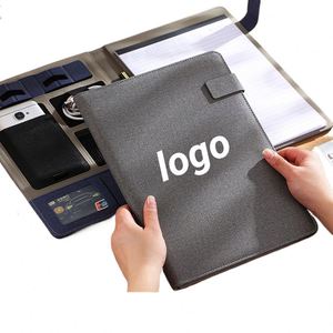 Customized Logo Brand <b>A4</b> Multifunction Leatherlike Folder for Meetings Sales Records Negotiation Notebooks - Product Image 1