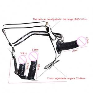 Cinturón de cuero Correa en las bragas del consolador Arnés de pene ajustable Pantalones con correa de doble cabeza Anal Plug Ropa interior para mujeres <span class=keywords><strong>lesbianas</strong></span> - Product Image 6