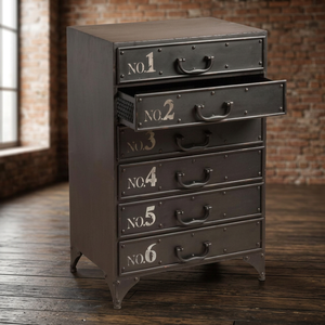 Cómoda de Estilo Industrial Vintage en Gris Negro, Hierro Antiguo, Metal Ecológico, para Uso en el Hogar, Villa, Casa de Campo, Apartamento - Product Image 3