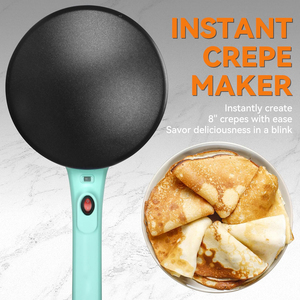 Máquina Eléctrica Portátil para Crepas y Panqueques de 8 Pulgadas con Placas, Batidor de Huevos y Espátula de Silicona - Product Image 2