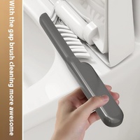 Brosse de toilette rectangulaire moderne et durable en plastique à fixer au mur avec support pour usage hôtelier