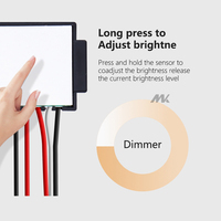 Miroir LED de salle de bain personnalisé DC12V avec éclairage intelligent, interrupteur tactile à intensité variable simple marche/arrêt