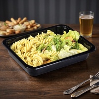 CPET recyclé ovable 2 compartiments scellant emballage alimentaire jetable compagnie aérienne conteneur CPET avec film anti-buée