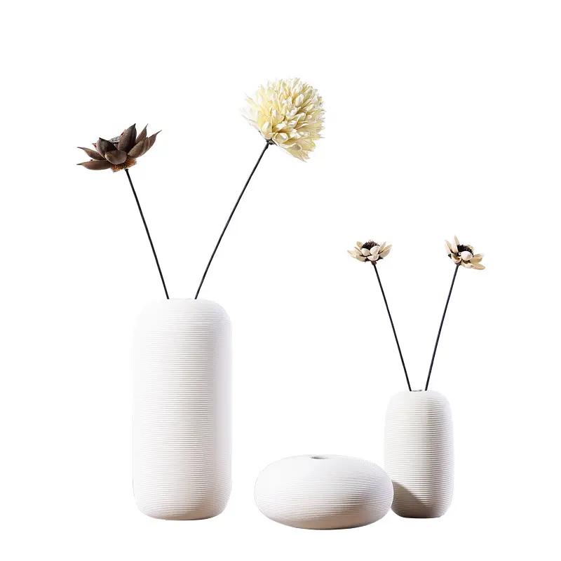 Vaso de cerâmica estilo nodic, vaso de flores feito na china