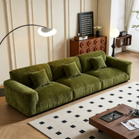 Canapé modulaire vintage en tissu chenille 3 places, vert rétro, rembourré, pour salon, meubles de maison