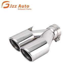 Terminale di <span class=keywords><strong>Scarico</strong></span> <span class=keywords><strong>Doppio</strong></span> in Acciaio Inox per Camion, Diametro Universale 63mm, Ingresso 76mm, Lunghezza 245mm - Product Image 1