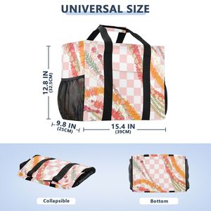 Sac fourre-tout de plage en toile personnalisé avec motif Palaka hawaïen, imperméable, grande capacité, réutilisable, pour femmes - Product Image 3