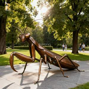 Decoración de parque público al aire libre diseño realista personalizado estatua de insecto grande <span class=keywords><strong>Mantis</strong></span> de escultura de bronce a la venta - Product Image 6