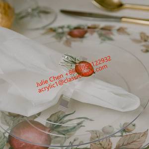 Rond <span class=keywords><strong>de</strong></span> serviette en acrylique carré transparent personnalisé Simple Art moderne Design étiquette <span class=keywords><strong>de</strong></span> <span class=keywords><strong>table</strong></span> anneaux <span class=keywords><strong>de</strong></span> serviette Judaica grenade - Product Image 3