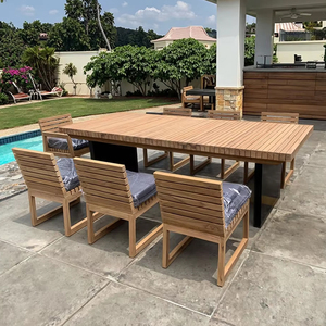 Nórdico Hotel al aire libre mesa y sillas Villa piscina muebles de exterior Resort Patio comedor sillas de teca conjunto impermeable sillas de jardín - Product Image 2