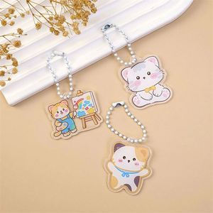 Wholesale Customized Acrylic Cat Pendant Cute Cartoon Hanging Decoration for Backpacks Acrylic <b>Keychain</b> - Product Image 4