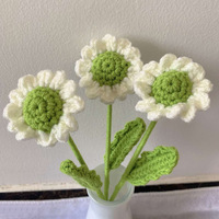 Rangkaian Bunga Daisy Kecil Rajutan Tangan Elegan Romantis, Bunga Abadi Buatan, Dekorasi Hari Valentine