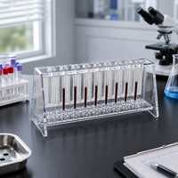 Degao Soporte de Acrílico Transparente para 10 Tubos de Ensayo ESR, Soporte Westergren para Sedimentación de Sangre, para Detección Clínica de ESR en Sangre