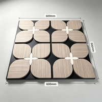 Panel Acústico 3D de Chapa de Madera, MDF, PET, Fibra de Poliéster, Rejilla Insonorizante, Decoración de Pared Escultural con Forma Personalizada OEM para Hotel u Oficina