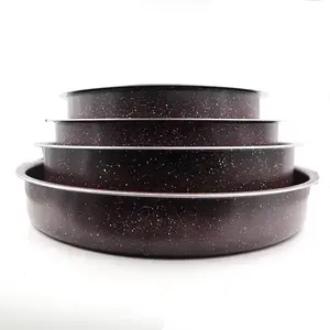 Master Star 28/32/36/40CM 4PCS Granite Oven Tray Bakeware Set Large Round Cake Mould Multifunctional Pans Non Stick Cookware