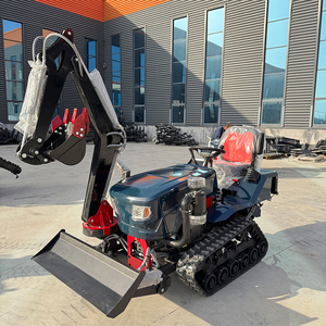 Mini Coltivatore 35HP, Mini Trattore Cingolato con Escavatore per Agricoltura, con Caricatore e Retroescavatore - Product Image 1