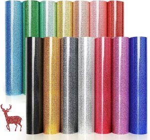 Nouveau design, <span class=keywords><strong>vinyle</strong></span> thermocollant jaune <span class=keywords><strong>doré</strong></span> à paillettes, rouleau en vrac transparent pour découpeuse <span class=keywords><strong>Cricut</strong></span>, impression de robes - Product Image 1