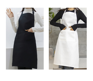 Custom logo Printed <strong>white</strong> Color <strong>Apron</strong> with Pocket for kitchen - Product Image 5