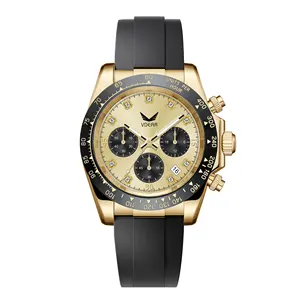 Personality Silicone Luminous Diamond Luxury 5atm Waterproof Quartz Wristwatches Calendar Mens Business Best Gold Watch