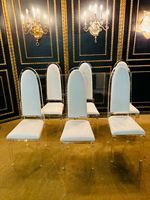 Großhandel Designer Esstisch Acryl Plexiglas Massiv platte Acryl Mit 6 Stühlen