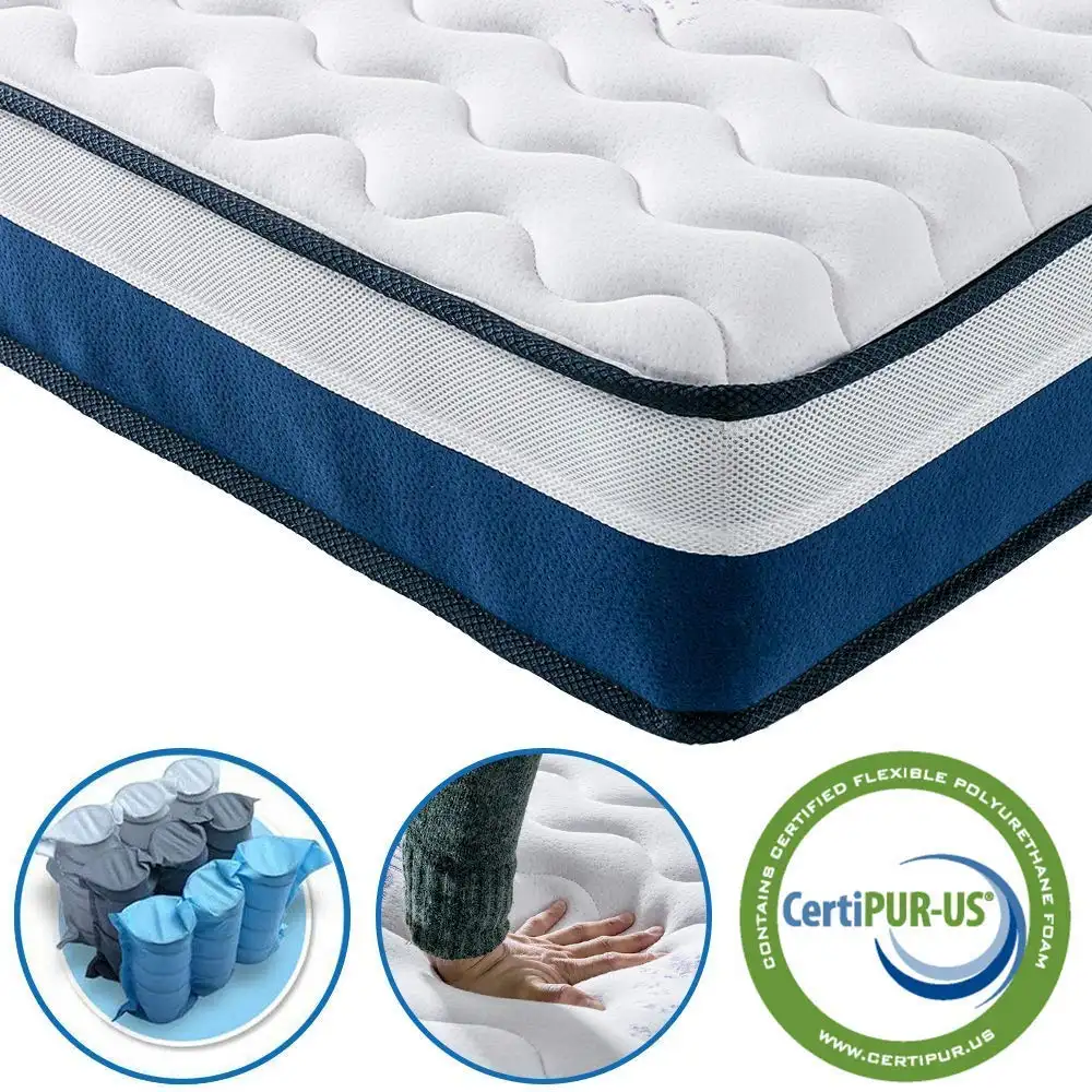 Gel Memory Foam Mattress in a box queen size mattress 2023 hot selling in Europe independent 7 zone pocket spring bed room