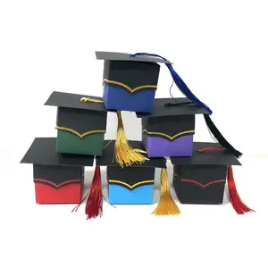 2023 स्नातक स्तर की पढ़ाई दिन पार्टी की आपूर्ति गर्म बिक्री स्नातक पार्टी स्नातक स्नातक टोपी के लिए कैंडी बॉक्स की टोपी आकार कैंडी बॉक्स