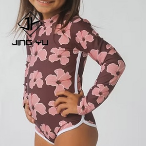 Traje de Baño Infantil de Playa con Estampado Hawaiano, Traje de Baño de una Pieza Personalizado de Alta Calidad en Poliéster, Bikini para Niñas - Product Image 3