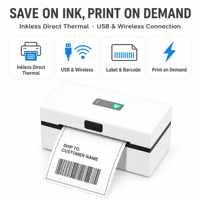 Impresora de Etiquetas Térmicas Inalámbrica sin Tinta de Alta Velocidad USB WiFi para Logística de Comercio Electrónico, Almacén, Venta al por Mayor, OEM Personalizado