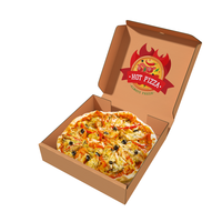 Caja de Pizza de Lujo Corrugada Personalizada con Logotipo, para Comida para Llevar, de Calidad Alimentaria, Venta al Por Mayor