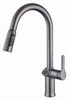 Robinet de cuisine numérique de luxe extractible avec finition chromée flexible, rotation à 360 degrés, poignée unique, pour hôtels et centres commerciaux