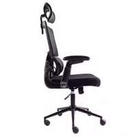 Chaise de bureau de direction ergonomique pivotante de luxe à dossier haut en maille avec support lombaire et appuie-tête réglable extensible