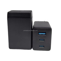 Pengisi Daya Cepat Universal 65W PD 3.0 SCP Perlindungan OTP 2 Port USB-C 1 Port USB-A Colokan Dinding Lipat US EU UK 3-Pin Travel