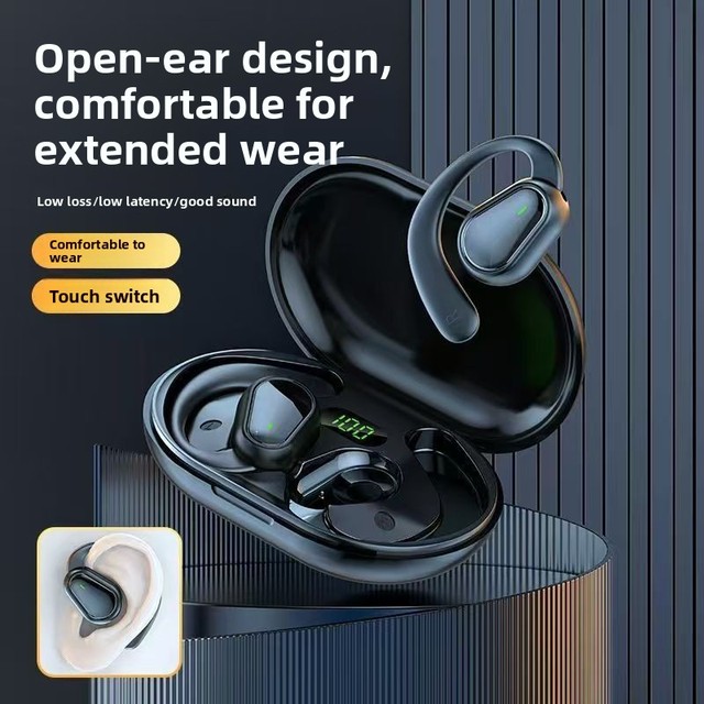 Best D88 TWS Wireless for 5.3 LED Display HIFI Sound IPX5 Waterproof Open Ear Sports Earbuds 20+ Hours Playtime Type-C