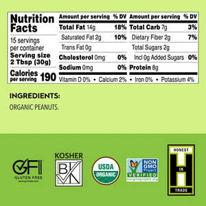 Mantequilla de Maní Crujiente Sin Sal Orgánica, Envase de 16 oz, Paquete de 6 Unidades, Sin Sal y Sin Azúcar, de Once Again - Product Image 5