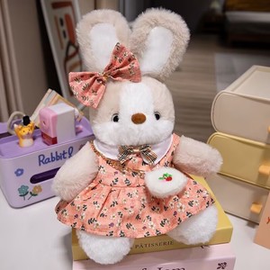 Venta caliente felpa buenas noches flor falda conejo juguete lindo peluche vestido conejo muñeca niña regalo de cumpleaños - Product Image 4