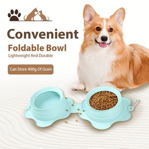 Bol pliable en silicone pour animaux de compagnie pour le camping et la randonnée, bol de voyage portable pliable pour chien et chat avec mousqueton, OEM/ODM personnalisé - Product Image 2