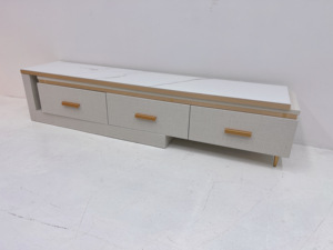 Liquidación de Stock: Mueble de <span class=keywords><strong>TV</strong></span> Extensible con Tablero de Piedra Sinterizada sin Pintura y Herrajes Premium para Sala de Estar/Hogar - Product Image 1
