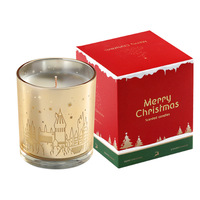 Maßgefertigtes Private Label Luxus Handgemachtes Glas-Aromatherapie-Kerzenset mit Ausgehöhlten Gefäßen als Weihnachtsgeschenk