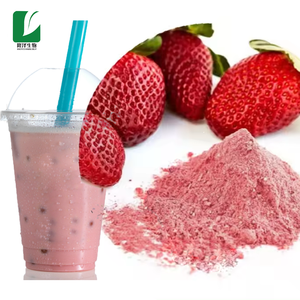 Longze extrait de poudre de fraise biologique de qualité alimentaire fruits solubles cultivés dans la bouteille emballage de récipient en verre de tambour - Product Image 1